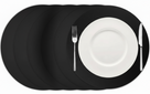 Cookinglife Tischsets - Veganes Leder - Schwarz - ø 38 cm - 6 Stück