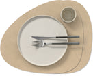 LIND DNA Tischsets Nupo - Leder - Sand - Curved - 44 x 37 cm - 2 Stück