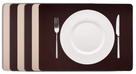 Cookinglife Tischsets - Doppelseitig - Veganes Leder - Braun / Sand 46 x 33 cm - 6 Stück