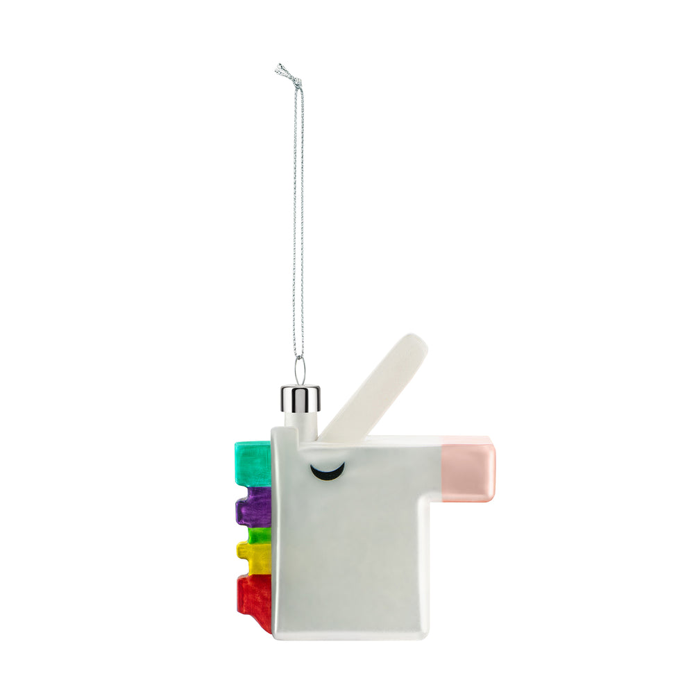 Alessi Weihnachtskugel Le Palle Quadrate - Einhorn - GJ02/11 - von Marcello Jori