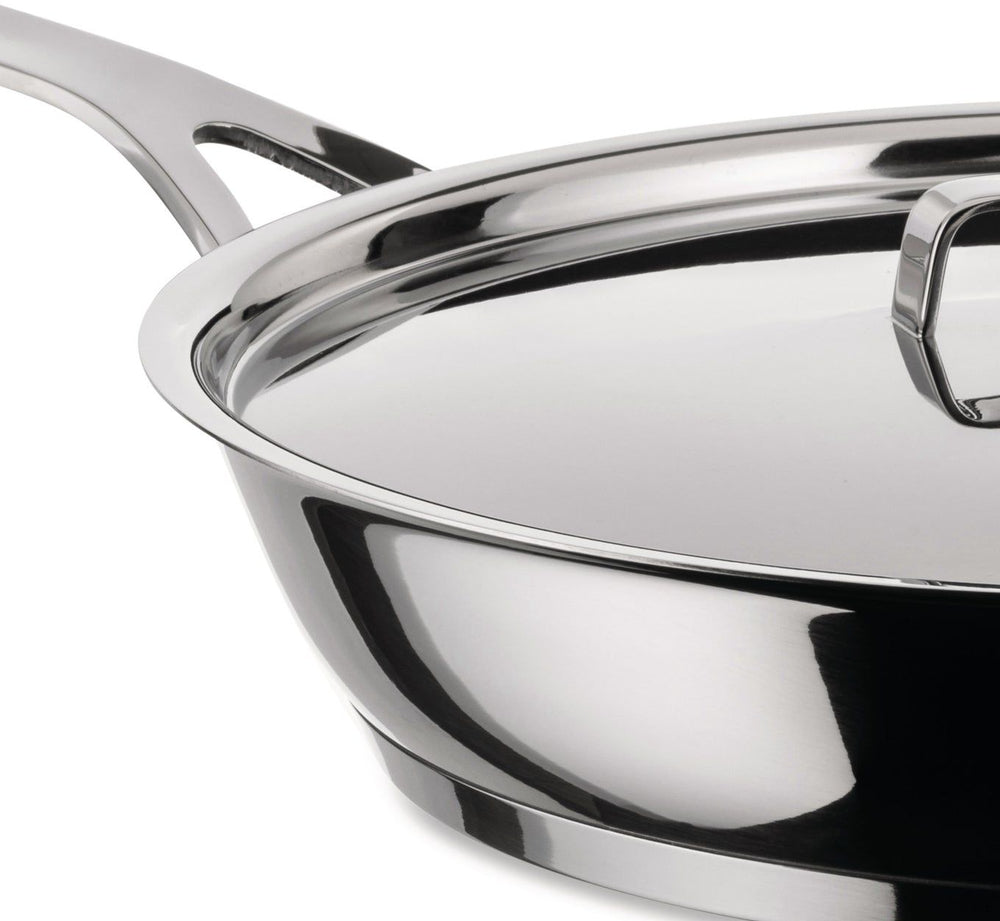 Alessi Bratpfannenset Pots&amp;Pans AJM110 – ø 24 cm und ø 28 cm – von Jasper Morrison – Ohne Antihaftbeschichtung