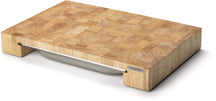 Continenta Schneidebrett mit Edelstahlschublade – Holz – 48 cm x 33 cm