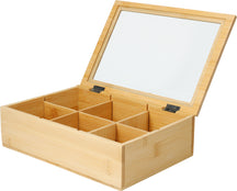 Cookinglife Teekiste - Teekiste - Naturbambus 6-Fächer - 24 x 16 cm