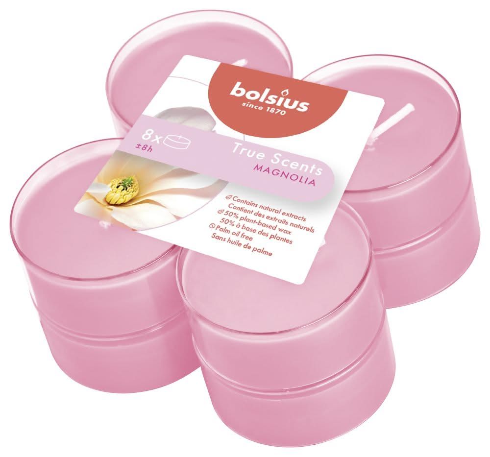 Bolsius Maxi Teelichter True Scents Magnolia 8 Stück