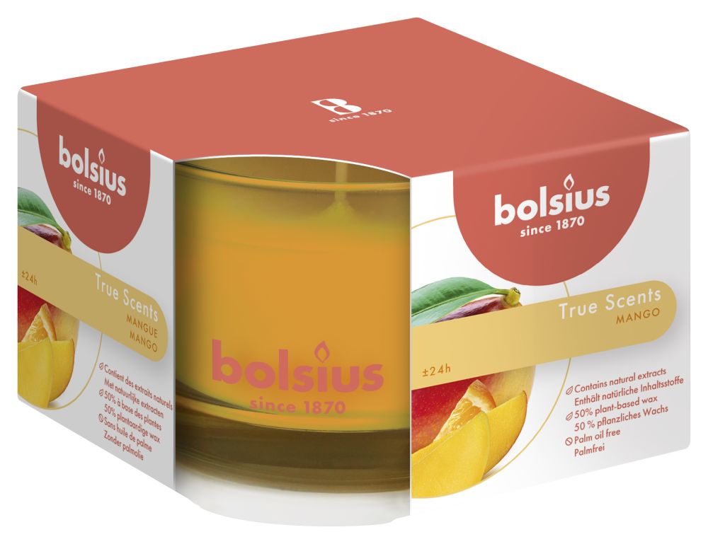 Bolsius Duftkerze True Scents Mango - 6 cm / ø 9 cm