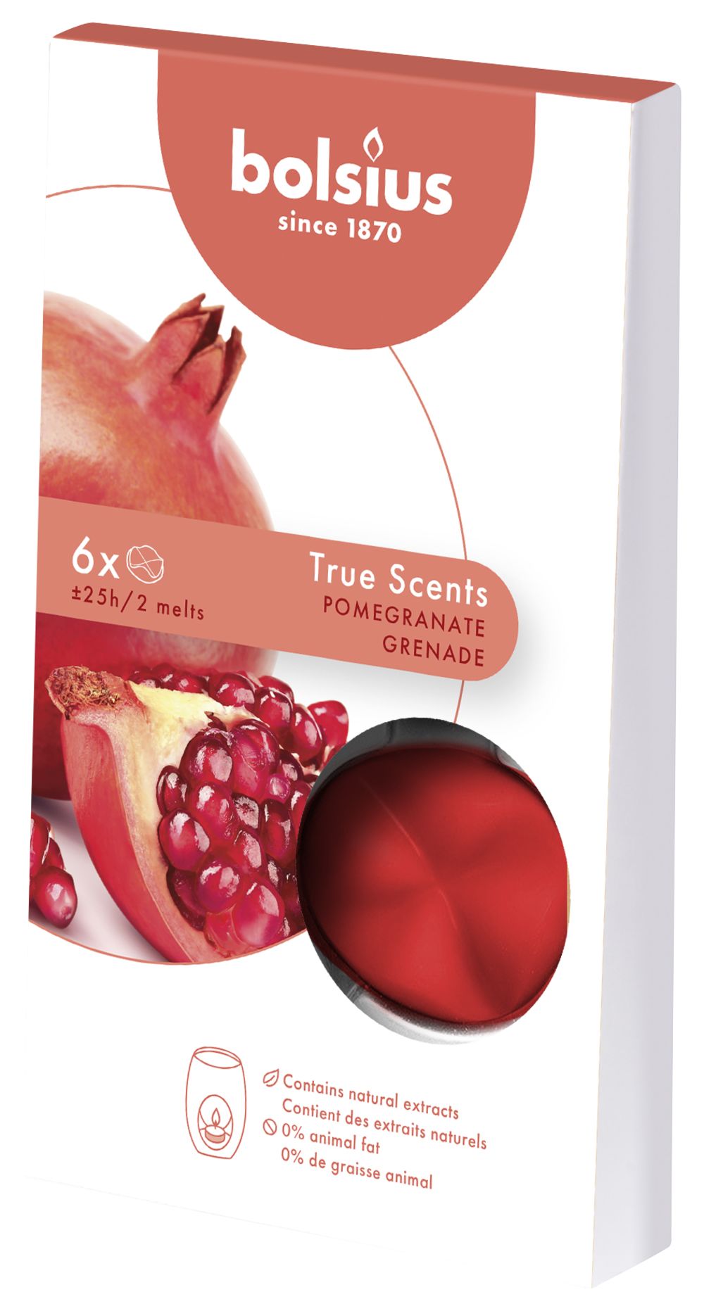 Bolsius Wax Melts True Scents Granatapfel - 6 Stück