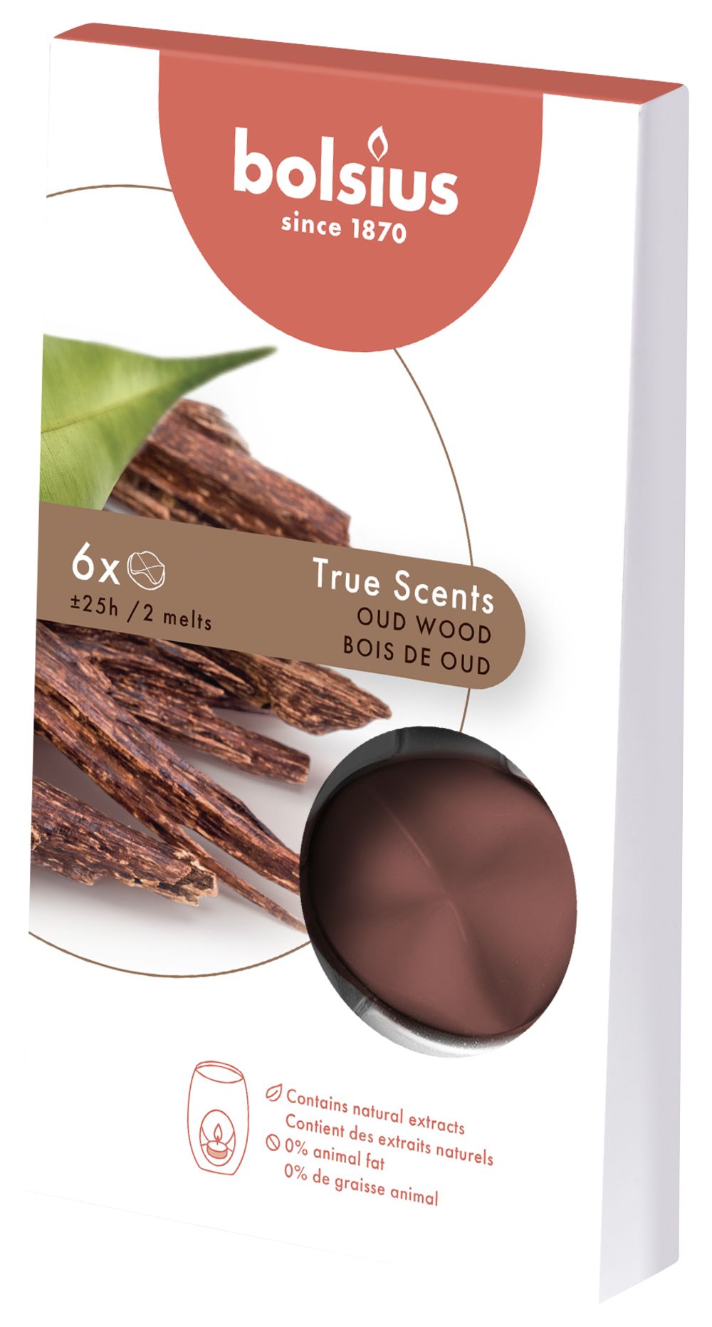 Bolsius Wax Melts True Scents Oud Wood - 6 Stücke