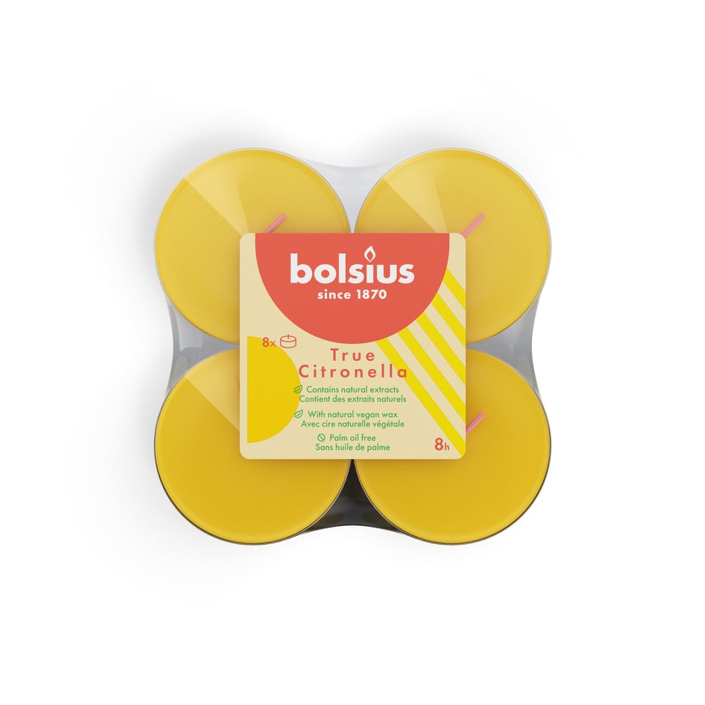 Bolsius Maxi Teelichter True Citronella - 8 Stück