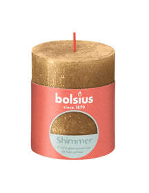 Bolsius Stumpenkerze Shimmer Gold - 8 cm / ø 7 cm