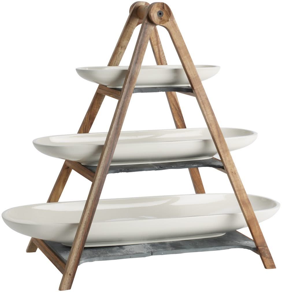 Villeroy & Boch Etagere / Servierturm Artesano Original - Holz - 3-stufig - mit Servierschalen