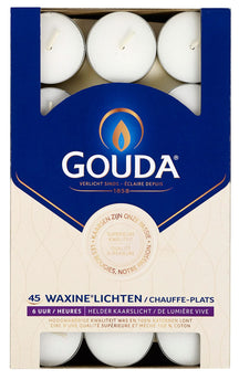 Gouda Wachskerzen Weiß - 45 Stück