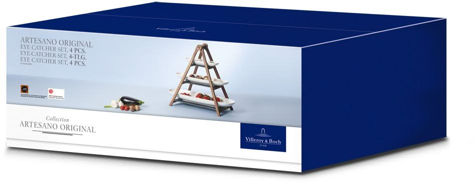 Villeroy & Boch Etagere / Servierturm Artesano Original - Holz - 3-stufig - mit Servierschalen