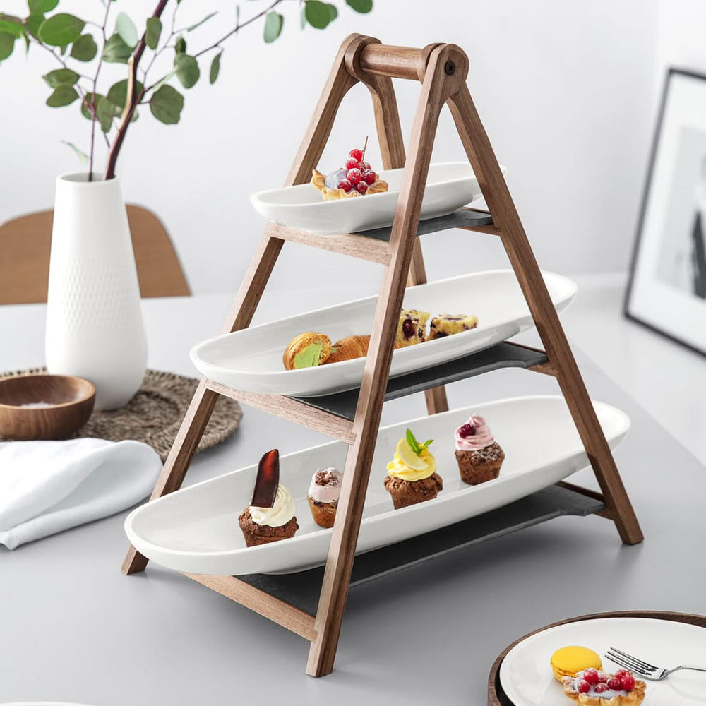 Villeroy & Boch Etagere / Servierturm Artesano Original - Holz - 3-stufig - mit Servierschalen