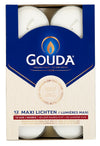 Gouda Wachskerzen Weiß - 12 Stück