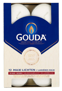 Gouda Wachskerzen Weiß - 12 Stück