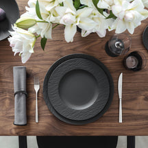 Villeroy & Boch Geschirrset Manufacture Rock - Schwarz - 12-teilig