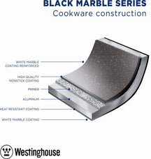 Westinghouse Pfannenset Marble Wood (Bratpfanne ø 28 cm + Stieltopf ø 20 cm) - Induktion und alle anderen Wärmequellen