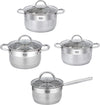 Resto Kitchenware Kochtopf Rigel (Kochtopf 2,7 + 3,6 + 6,2 Liter + Stieltopf ø 16 cm)