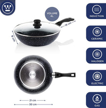 Westinghouse Pfannenset Black Marble (Grillpfanne 28 cm + Wokpfanne ø 30 cm) - Induktion und alle anderen Wärmequellen