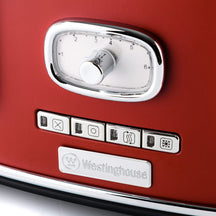 Westinghouse Retro Wasserkocher + Toaster 4 Schlitze - Rot