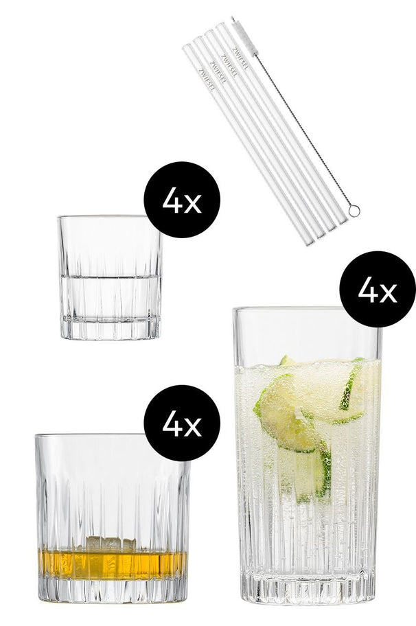 Schott Zwiesel Drinkglaeserset Stage - 17-teilig - Whisky-, Shot- und Longdrinkgläser