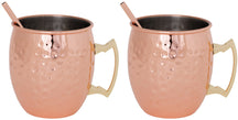 Cosy & Trendy Moscow Mule Cocktailbecher mit Strohhalmen – 450 ml – Gehämmertes Kupfer – 2 Stück