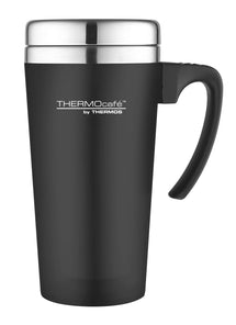 Thermoskanne Thermosbecher Soft Touch Schwarz 420 ml