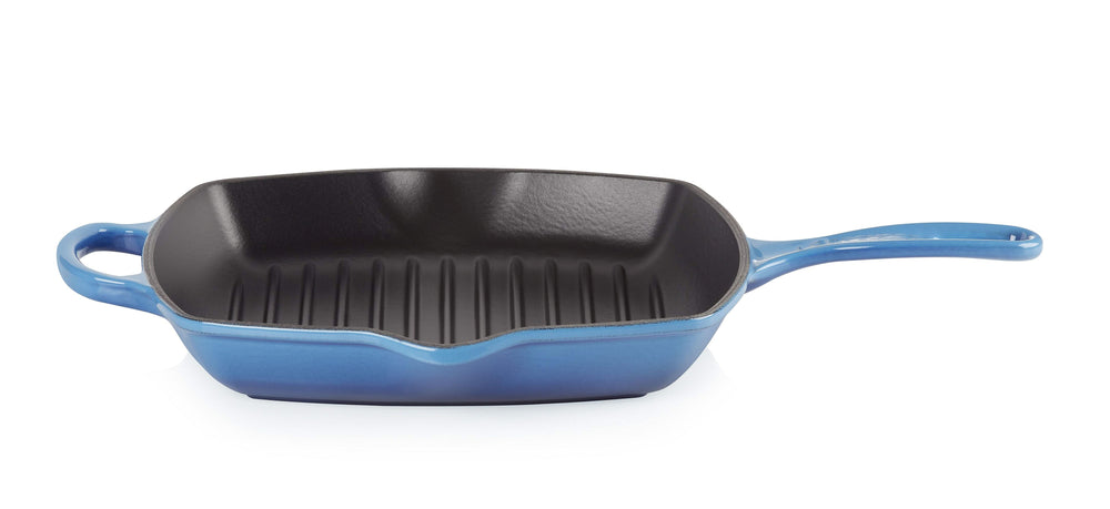 Le Creuset Grillpfanne Signature Azure 26 x 26 cm - Emaillierte Antihaftbeschichtung