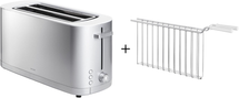 Zwilling Toaster XL Enfinigy + Toaster-Clip – 2 lange Schlitze – 7 Heizstufen – 1800 W – Silber/Weiß