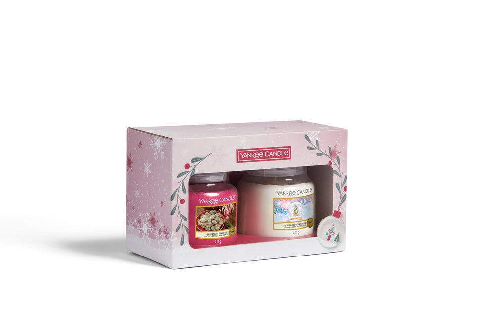 Yankee Candle Geschenkset Duftkerze Medium Schneekugel Wunderland - 2 Stück