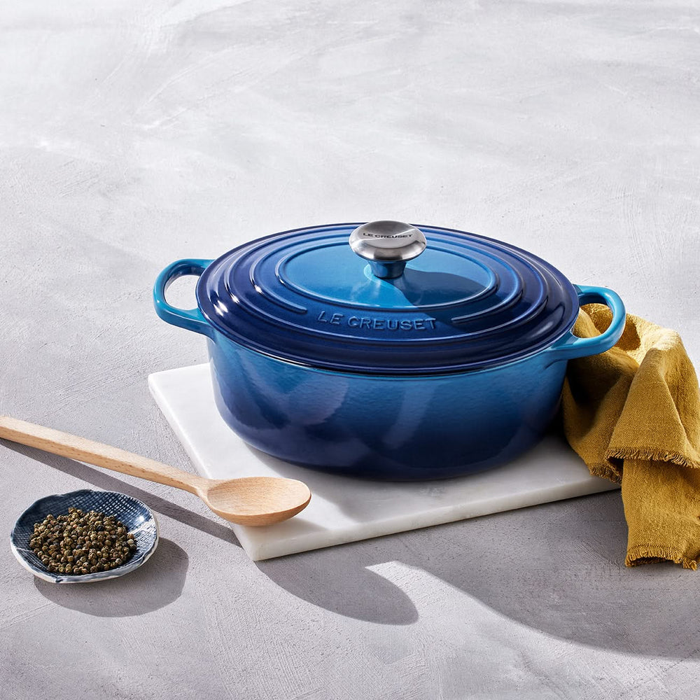 Le Creuset Bräter Oval Signature Azure - ø 27 cm / 4.1 liter