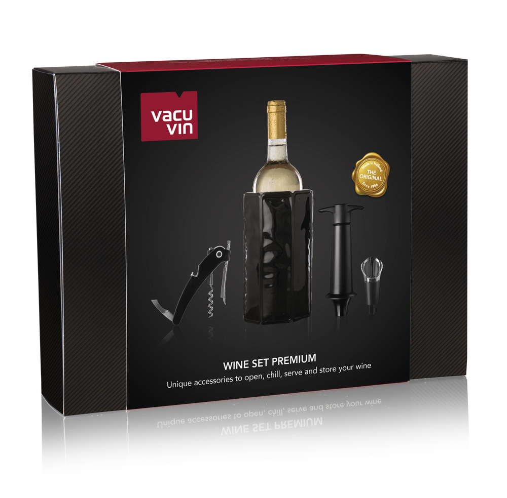 Vacu Vin Weinkühler Premium - Schwarz - 4-teilig