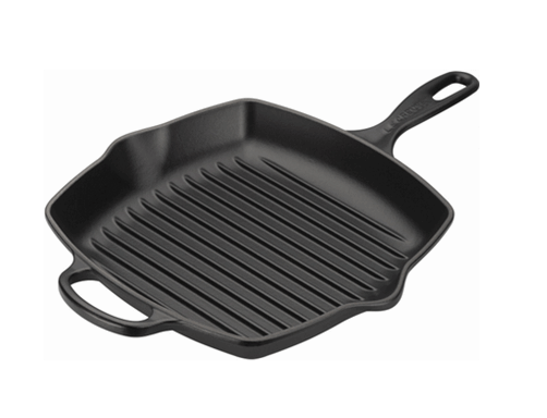 Le Creuset Grillpfanne Signature Matte Schwarz - 26 x 26 cm - Emaillierte Antihaftbeschichtung