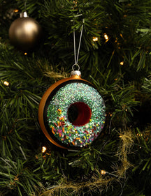 Nordic Light Weihnachtskugel Donut Braun/Blau 10 cm