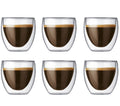Bodum Doppelwandige Espressogläser Pavina - Patentiertes Ventil - 80 ml - 6 Stück