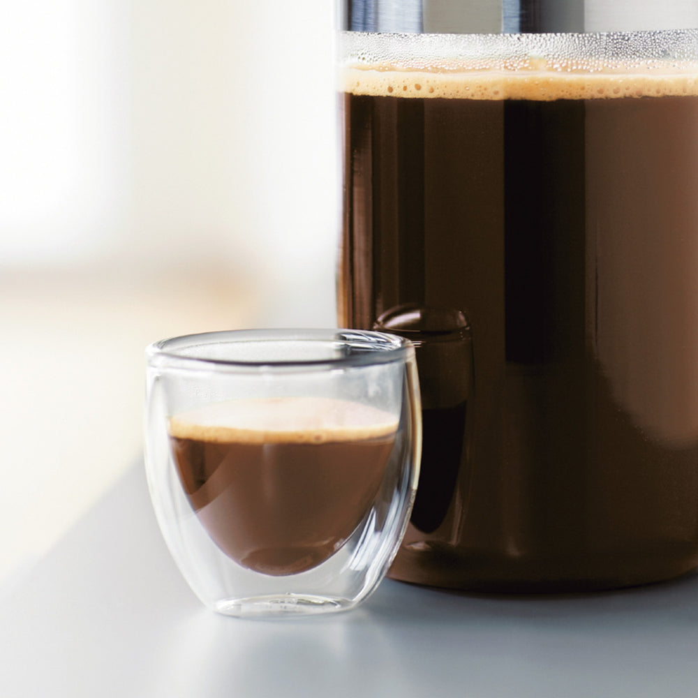 Bodum Doppelwandige Espressogläser Pavina - Patentiertes Ventil - 80 ml - 6 Stück