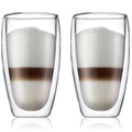Bodum Doppeltwandige Latte Macchiato Gläser Pavina - Patentiertes Ventil - 450 ml - 2 Stück