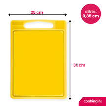 Cookinglife Schneidebrett mit Saftgrube 35 x 25 x 0,85 cm - Gelb