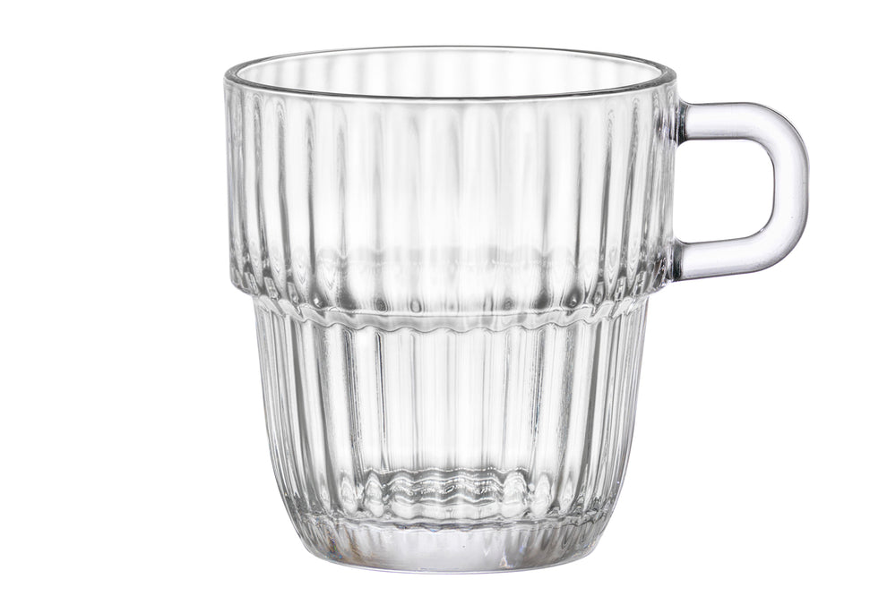 Bormioli Rocco Teegläser - Kaffeetassen mit Henkel - Stapelbar - Barshine 250 ml - 6 Stück