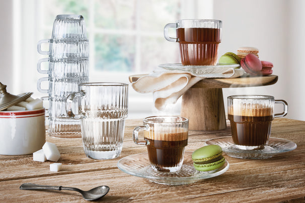 Bormioli Rocco Kaffeetassen mit Henkel - Stapelbar - Barshine 185 ml - 6 Stück