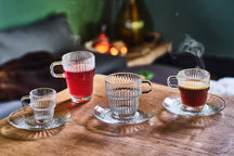 Bormioli Rocco Teegläser - Kaffeetassen mit Henkel - Stapelbar - Barshine 250 ml - 6 Stück