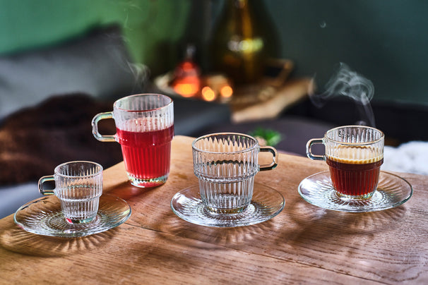 Bormioli Rocco Latte Macchiato Gläser - Irish Coffee Gläser - Kaffeetassen mit Henkel - Stapelbar - Barshine 315 ml - 6 Stück