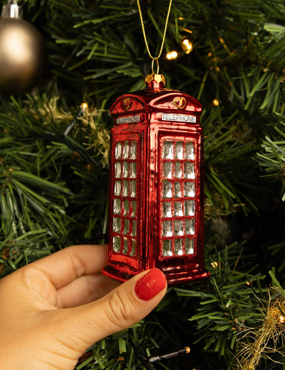 Nordic Light Weihnachtskugel Telefonzelle UK 13 cm