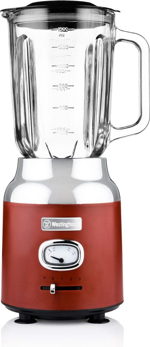 Westinghouse Retro Wasserkocher + Toaster mit 4 Schlitzen + Mixer - Rot