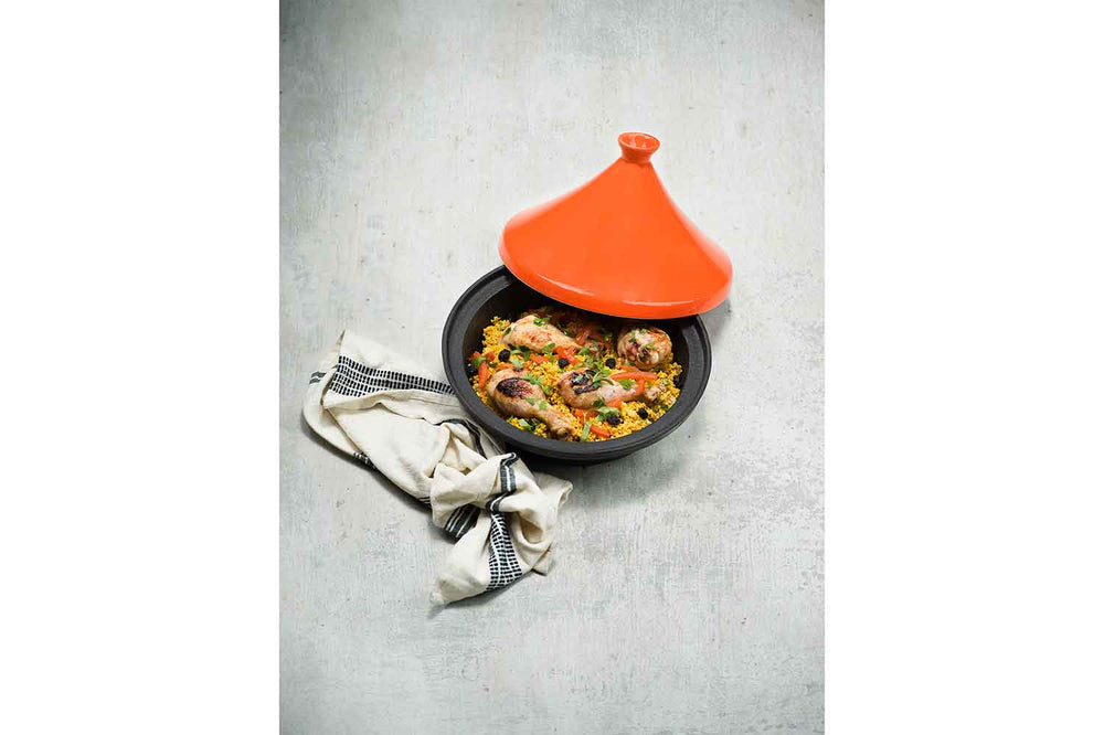 Cosy &amp; Trendy Tajine Induktion – Schwarz/Orange – ø 30 cm