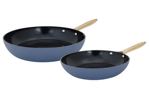 Cookinglife Bratpfannenset Style Blau Ø 24 und 28 cm – geeignet für alle Wärmequellen – keramische Antihaftbeschichtung