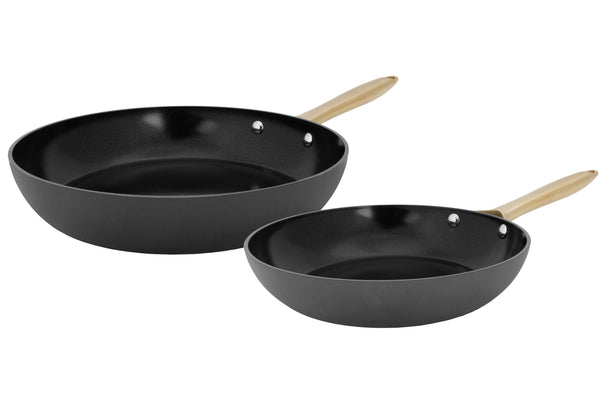 Cookinglife Bratpfannen Set Style Schwarz - ø 24 & 28 cm - keramische Antihaftbeschichtung - geeignet für alle Wärmequellen