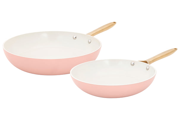Cookinglife Bratpfannen Set Style Rosa - ø 24 & 28 cm - keramische Antihaftbeschichtung - geeignet für alle Wärmequellen