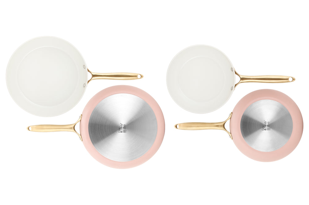 Cookinglife Bratpfannen Set Style Rosa - ø 24 & 28 cm - keramische Antihaftbeschichtung - geeignet für alle Wärmequellen