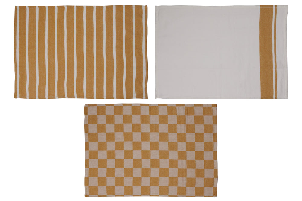 Cosy & Trendy Geschirrtücher Stoff Amber Gold 50 x 70 cm - 3-teilig